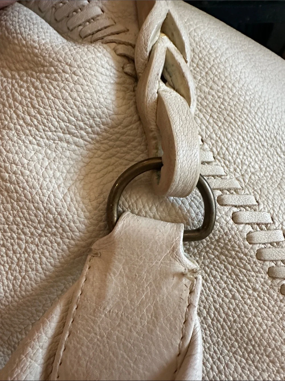 Carlos Falchi soft pebbled leather hobo shoulder bag